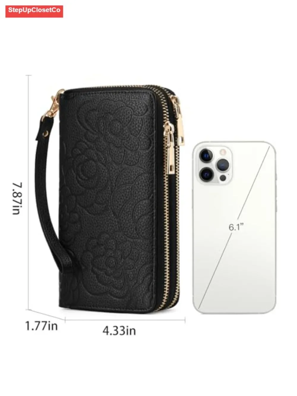 Women's Wristlet Wallet 2 Zip Around RFID Blocking Clutch Purse